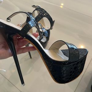 Black ankle strap heels